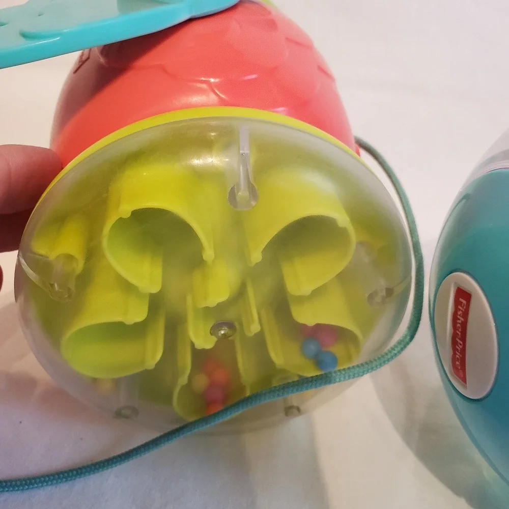 Fisher Price Paradise Pals Flamingo Roll A Round Rainbow Smile Face Pull Toys